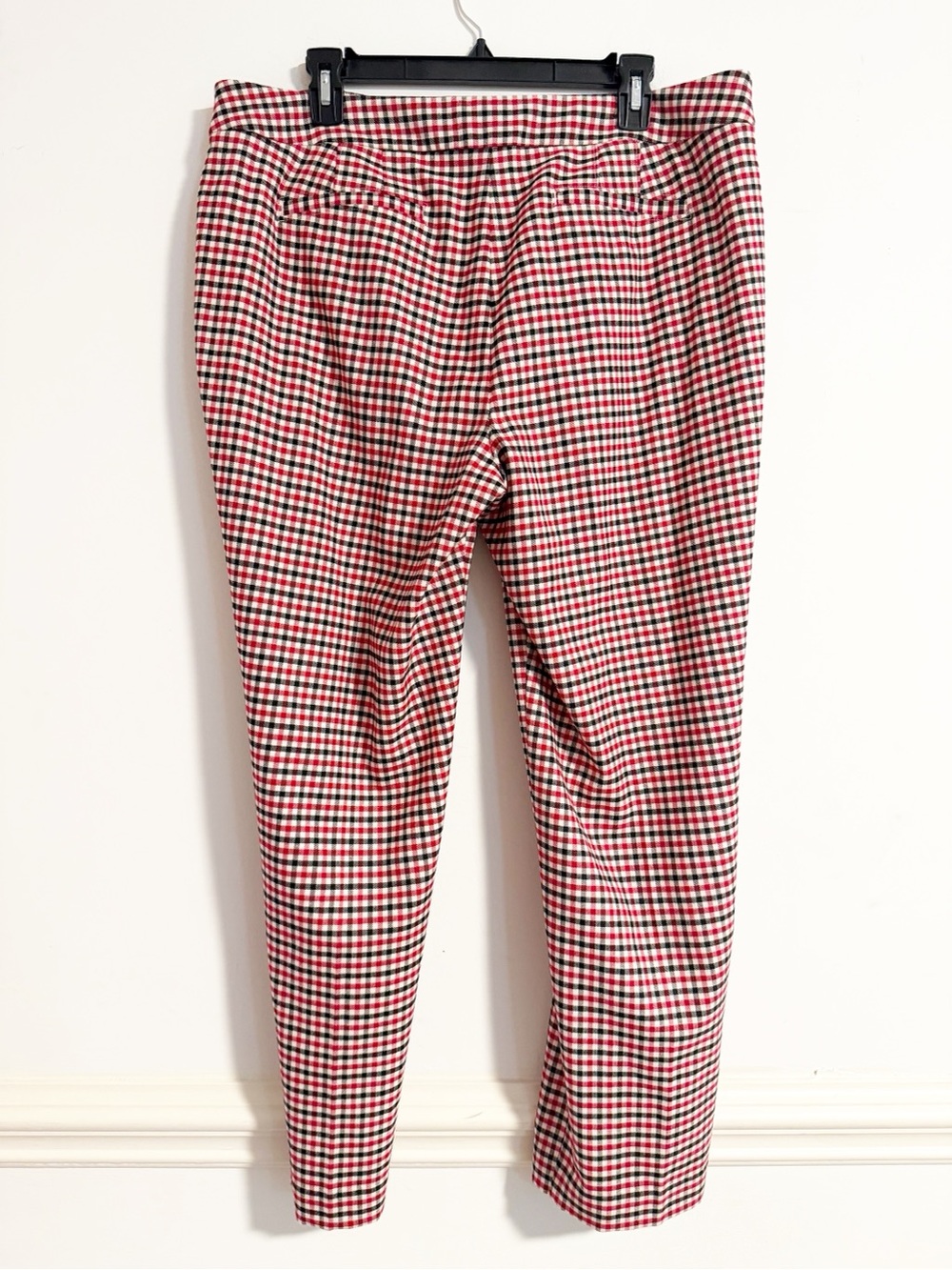 Talbots Hampshire Ankle Pants Red Black Plaid Wool Blend Dress Pants 14 - Picture 6 of 6